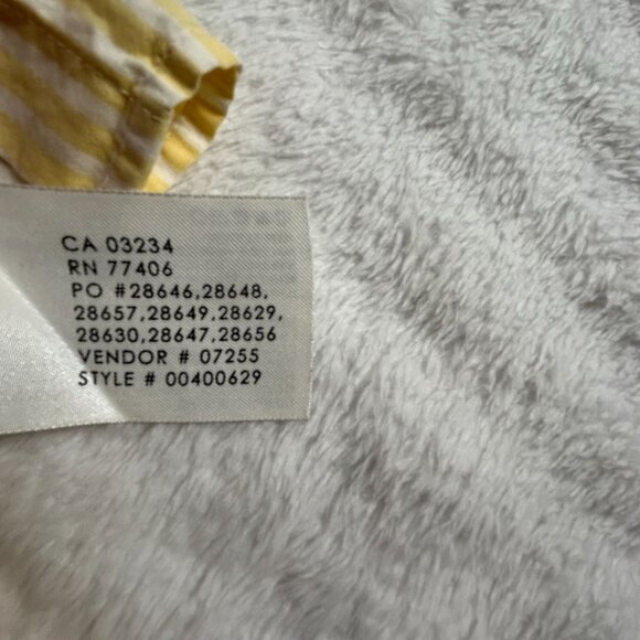Club Monaco Womens Yellow White Striped Button-Down Shirt Size Small 3/4 Sleeve - Picture 5 of 8